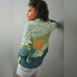 Pilcro Embroidered Cardigan Anthropologie M